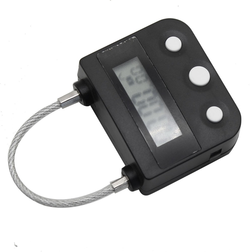 Metal Timer Lock USB LCD Display Multi-Function Timer Padlock Black K4E65243