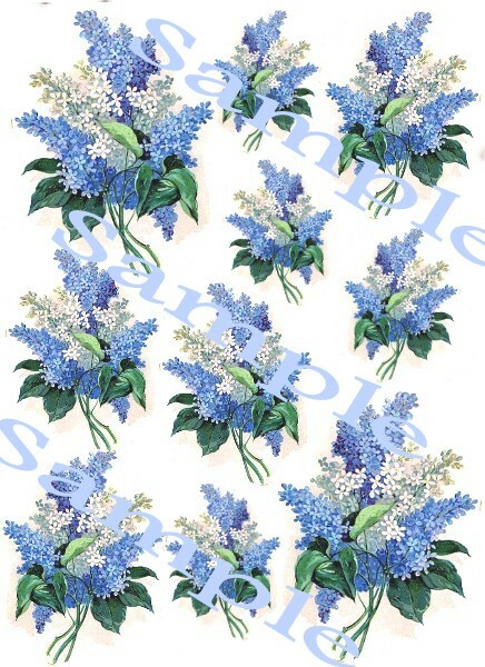 Shabby Lilac Bouquette  Waterslide Decals