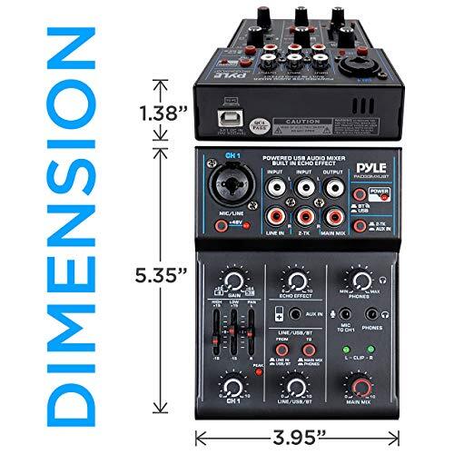 Pyle Professional Wireless 3-Channel DJ Mixer – Bluetooth, USB Interface
