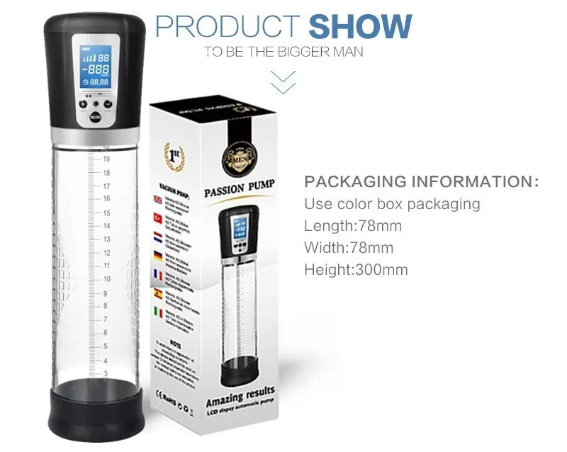 Vacuum Electric Penis Pump Digital rechargeable Male Men Penis Enlarger Growth