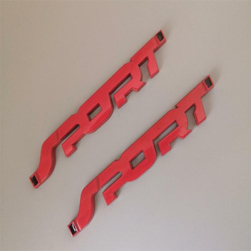 2x 3D Metal SPORT Logo Emblem Badge Sticker Trunk Fender Decals Car Accessories
