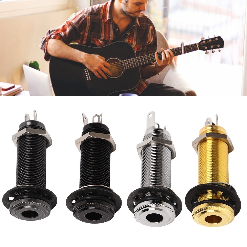 Guitar Threaded Jack Replacement Brass Straight Output Endpin