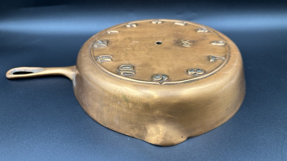 Vintage Heavy 10" Cast Iron Copper Pan Wall Clock ( Pan Only)