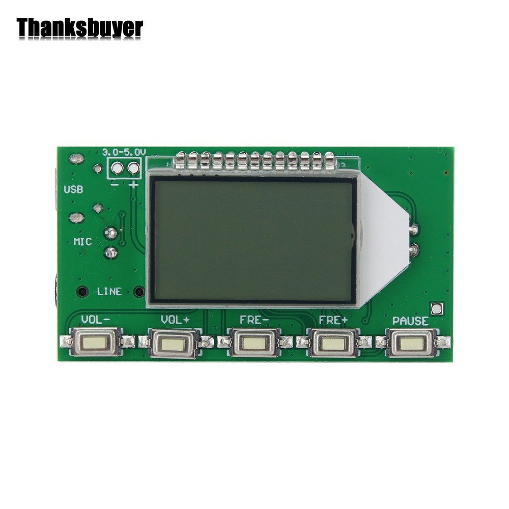 FM Stereo Digital Transmitter Module 3-5V 35mA Wireless Mic Module LCD Display