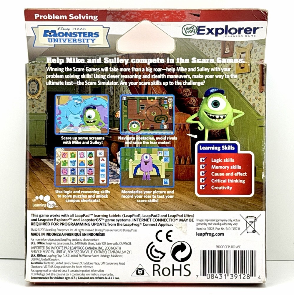 LeapFrog Explorer Monsters University Learning Game Logic Memory NEW / SEALED