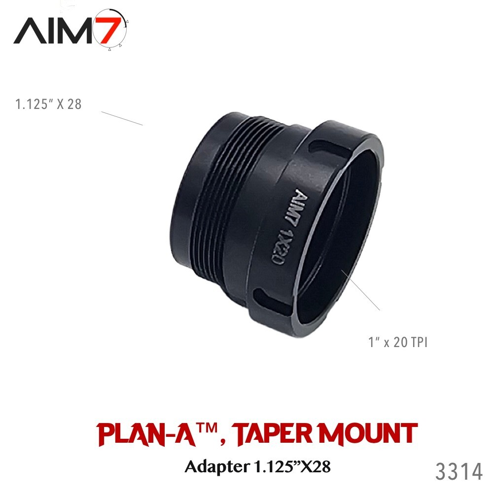 Aim7 1.125"X28 Plan-A taper Mount With Tempest Muzzle Brake