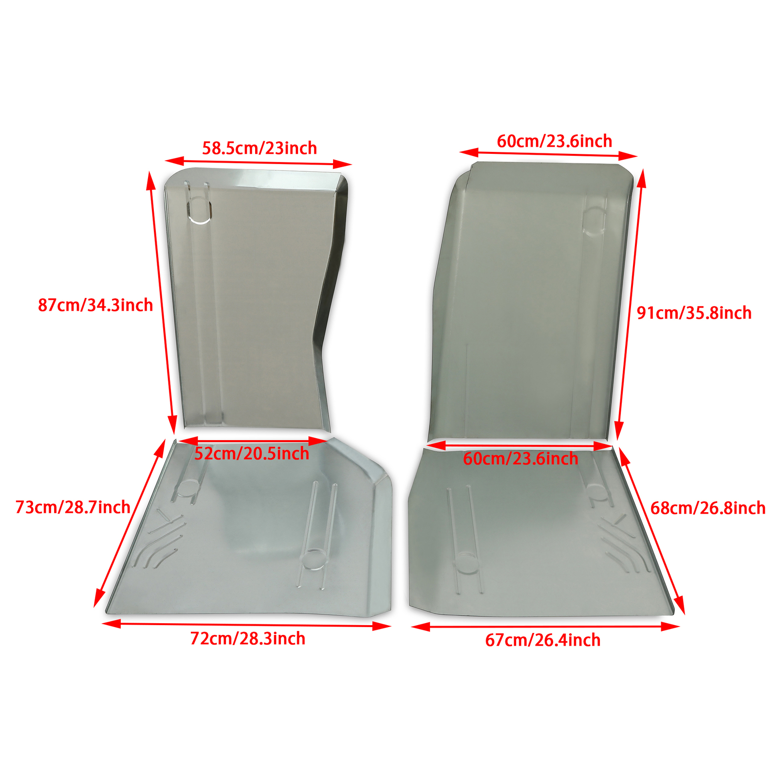 For 1984 - 2001 Cherokee,Wagoneer & Comanche Front & Rear Floor Pans Combo Kit