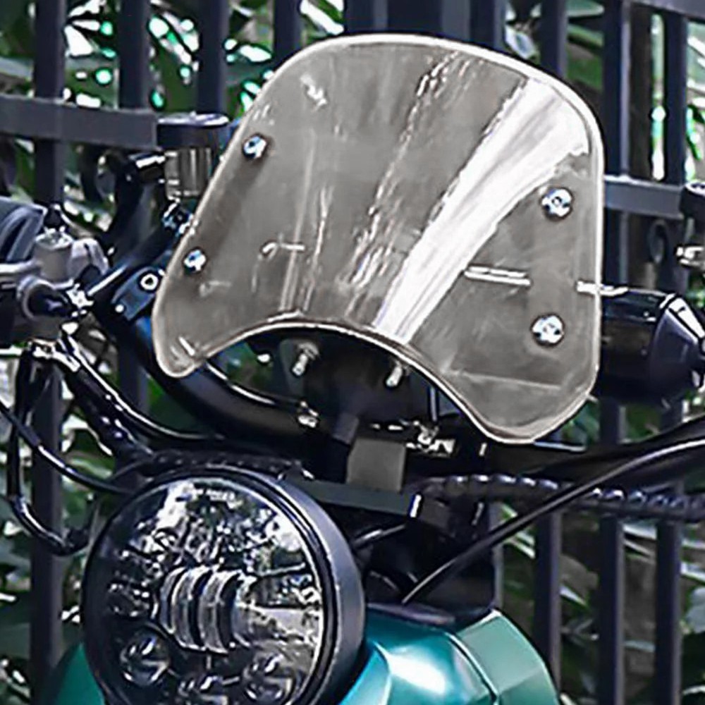 Motorcycle Clear Windshield Flyscreen Windscreen w/Mount Bracket Universal 5"-7"
