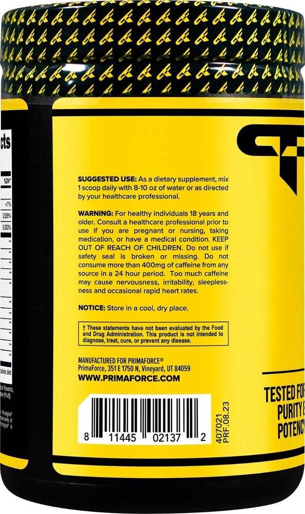 Primaforce Pre-Workout Complex Powder (30 Servings) - Grape Flavor