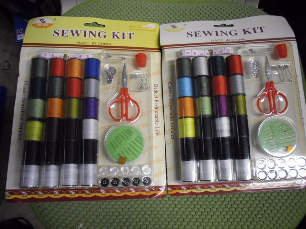 3 X 51PK Sewing Kit Clasic Household Articles Scissors Thread Thimble Button
