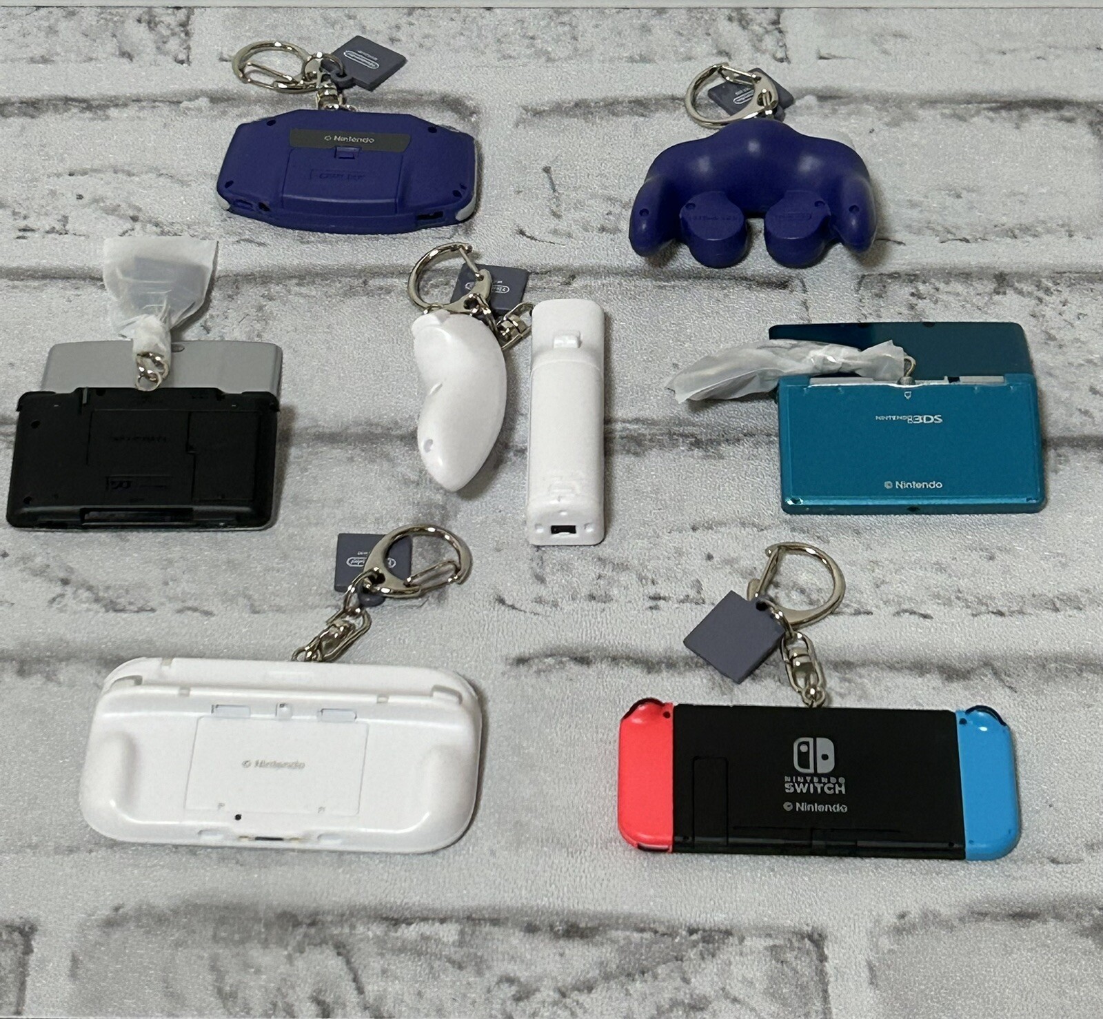 Nintendo Museum Game Hardware Keychain Collection 2000-2017 Complete 7 Set Japan