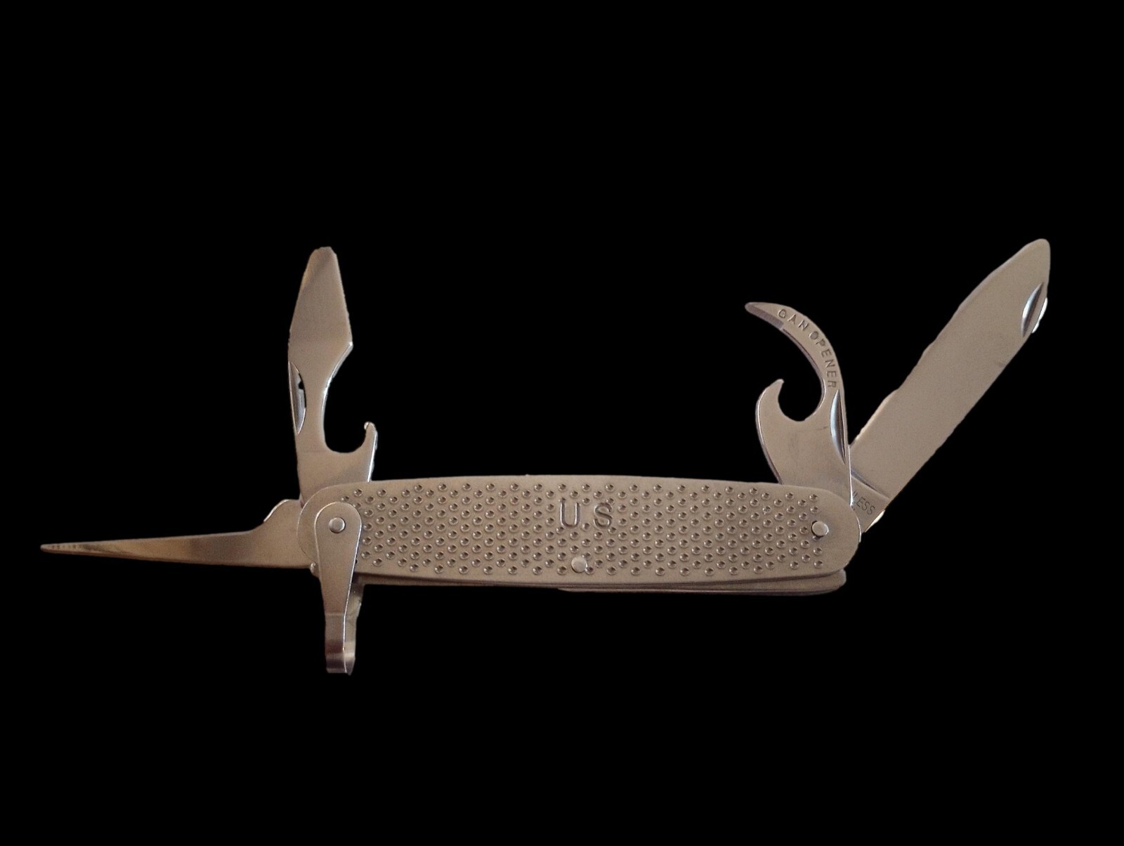 U.S MILITARY ARMY STYLE POCKET KNIFE UTILITY MULTI TOOL 100% STAINLESS STEEL NEW