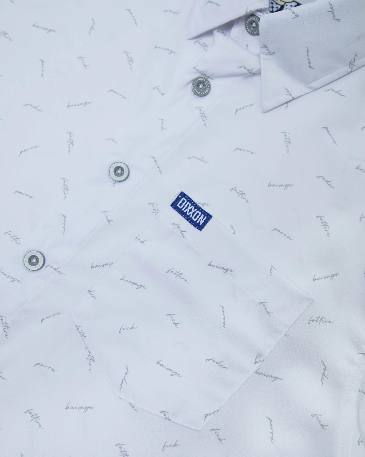 Dixxon Flannel F Word White Short Sleeve Party Shirt