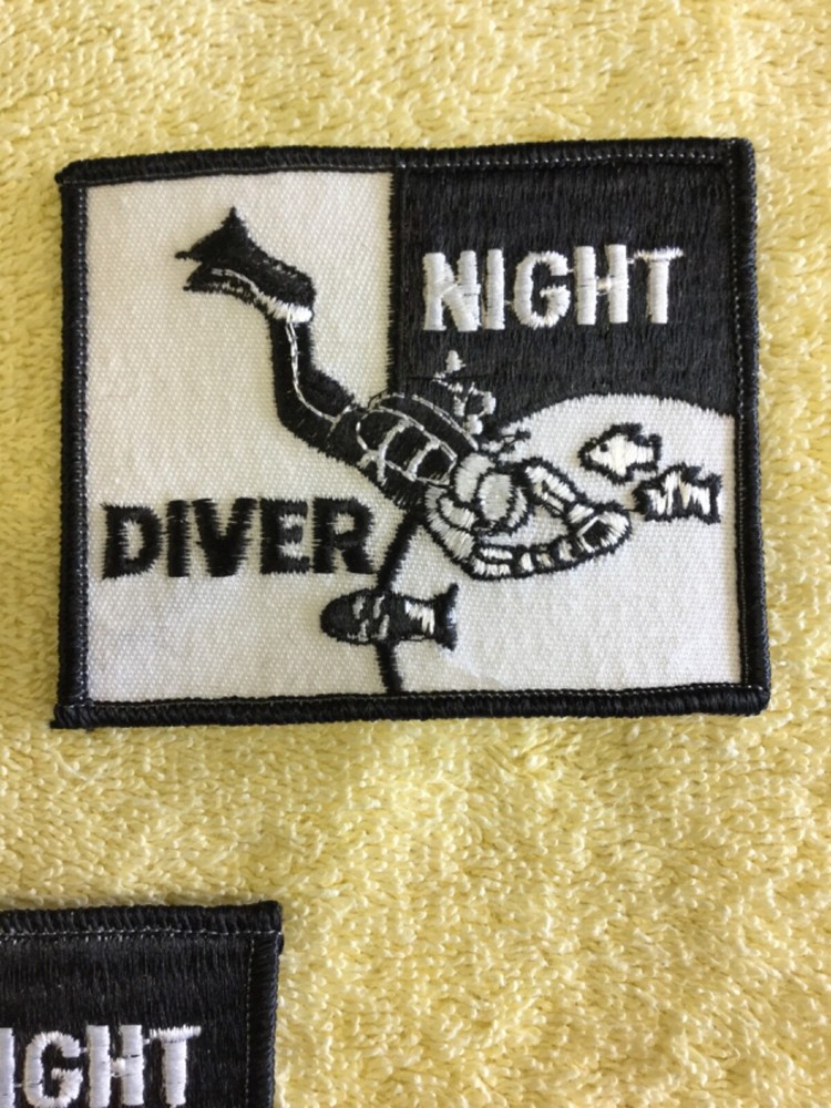 NIGHT DIVER SCUBA PATCH - 5 TOTAL - AS PICTURED