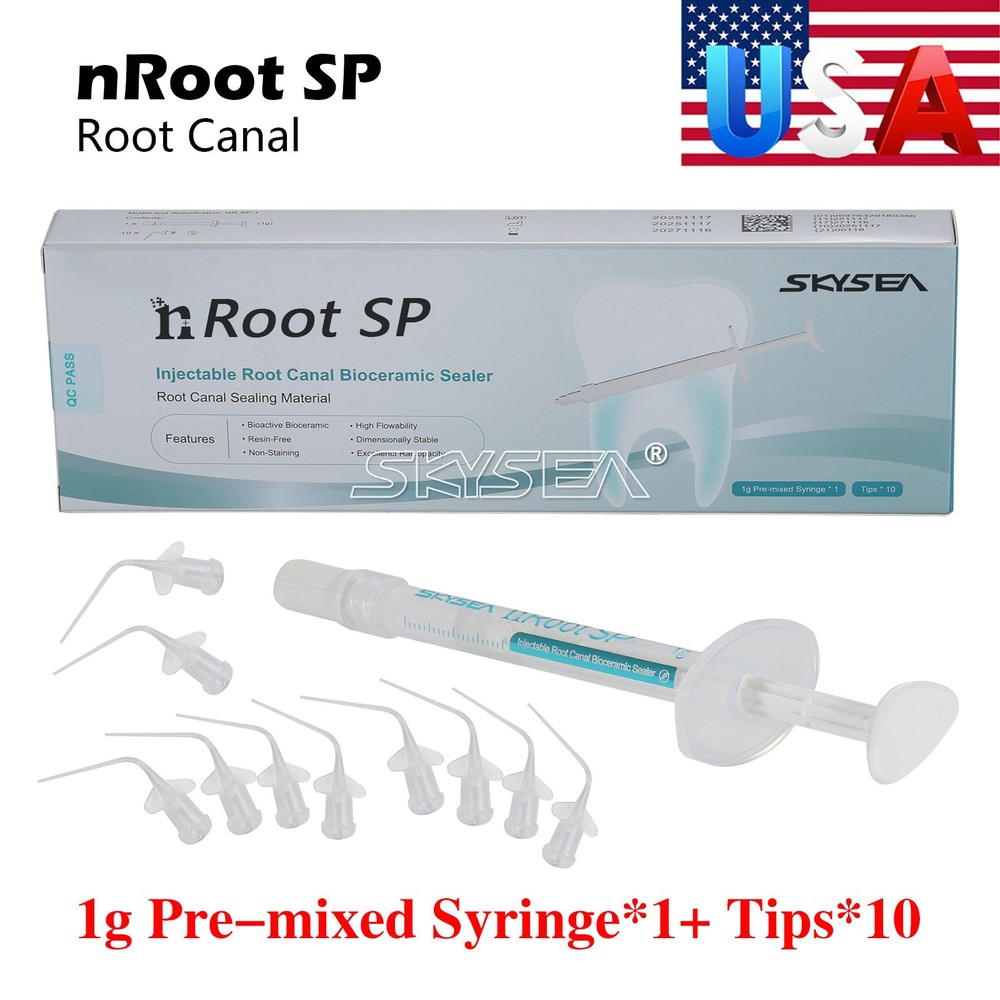 nRoot SP Injectable Root Canal Bioceramic Sealer 1g Syringe with Applicator Tips