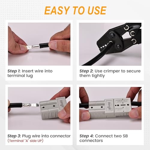 4 Pack 120AMP Battery Quick Connect Disconnect Kit - 4 Gauge 120A(4Pack) Gray