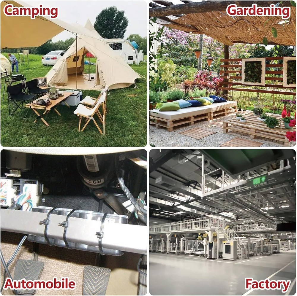 Multi-Purpose Zip Ties Assorted Sizes - 400 Count with Self-Locking Design