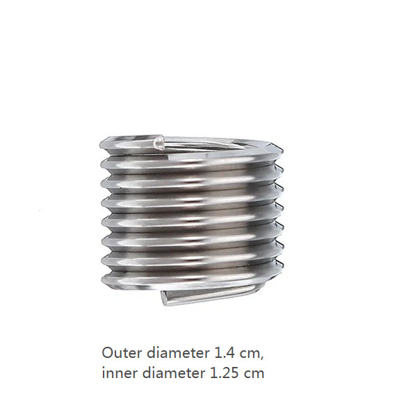 M12x1.25 Thread Repair Kit, 15PC Stainless Steel Helicoil Insert Set