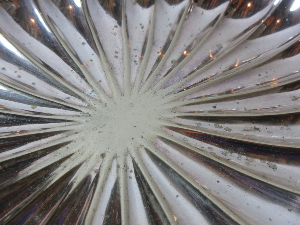 Antique Silver Plate Cut Flower Dish with Fold Down Handle. Engraved 1908 - 1924