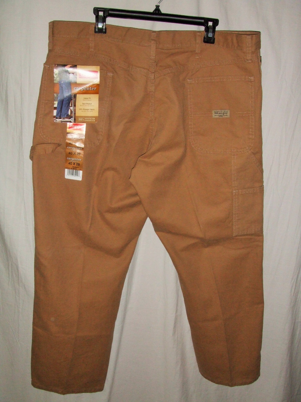 Wrangler 94LSWAO Brown Khaki Carpenter Pants Men's Size 40 x 29 ~ Brand New ~ q