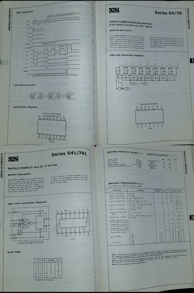 USED 1974 National Digital Integrated Circuits Databook