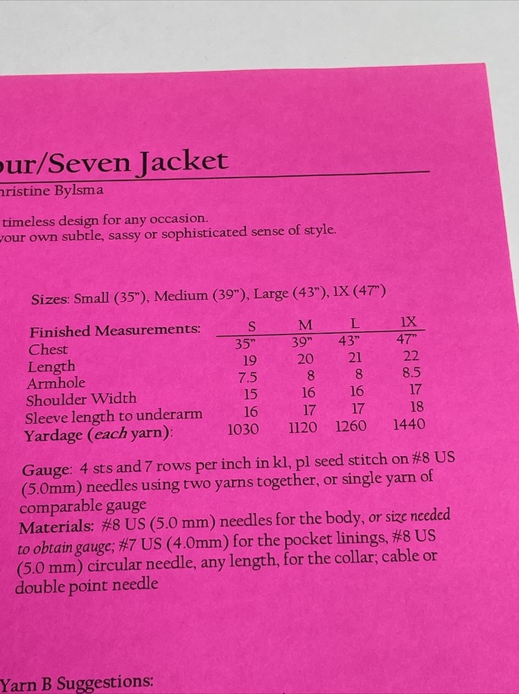 Chris Bylsma Designs Twenty Four Seven Jacket Knitting Pattern