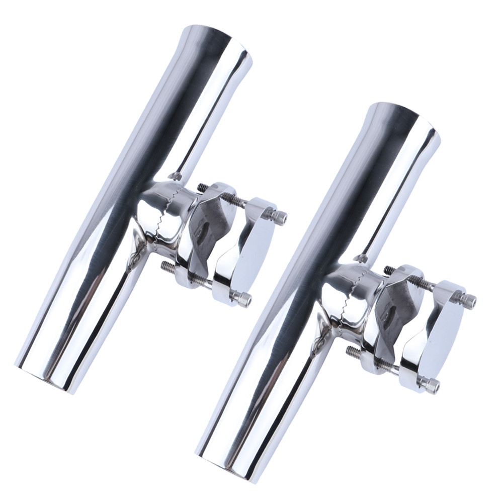 2X Marine 316 Stainless Steel Fishing Rod Holder for Boat 1-1/4"-2" Rail Mount
