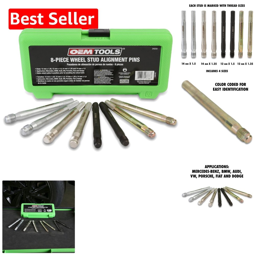 Versatile Wheel Alignment Tool Kit - 8-Piece Set for Domestic & Foreign Vehicles