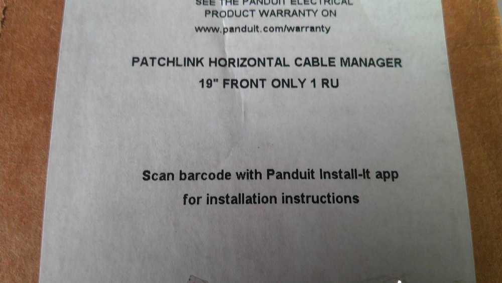 PANDUIT PATCHLINK CABLE MANAGER 19" FRONT ONLY ** NEW **