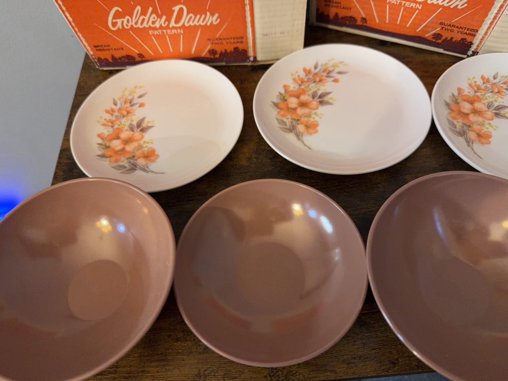 Mar-crest Melmac Melamine Dinnerware Golden Dawn Pattern Place Setting Completer