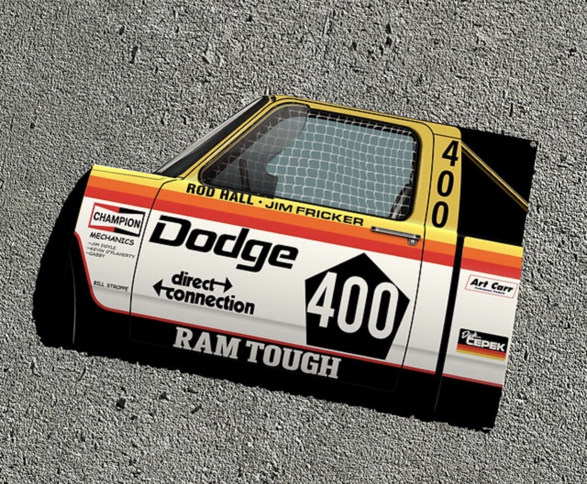 WOW! 1986 Dodge Ram Rod Hall Race Truck Off-road Racing Curved Sign