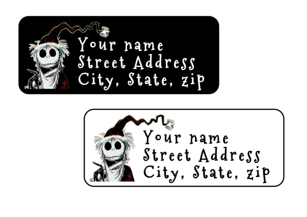30 Personalized nightmare before christmas, jack skeleton Return Address Labels