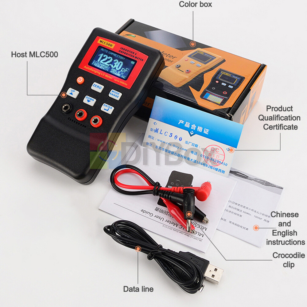 MLC500 High Precision Digital Auto-Range Capacitance Inductance Meter Anti-burn
