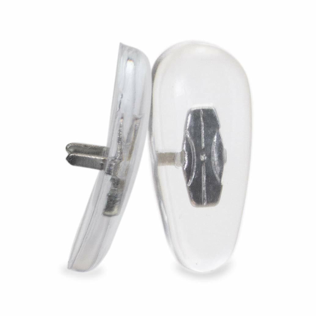 Replacement Nose Pads Clip Crimp Aviator RB 3016 3025 17mm Clear Silver, 1 Pair