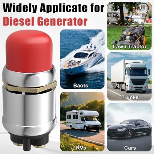 3 PCS Push Button Starter Switch 12V 50A, Waterproof Momentary Start red-3