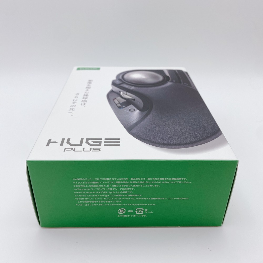 ELECOM HUGE Plus Trackball Mouse Bluetooth Wireless USB 10 Button Black Japan