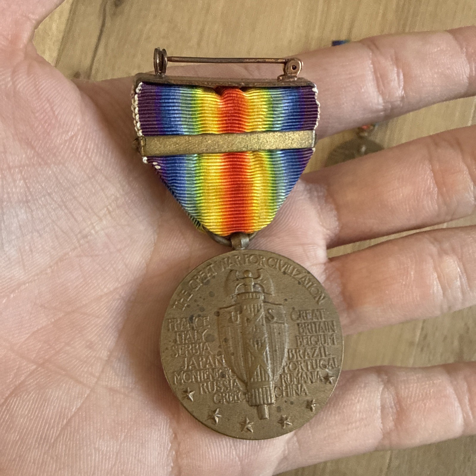 Lot of 2 WWI US Victory Medals - Aisne, St. Mihiel, France Clamps - Original