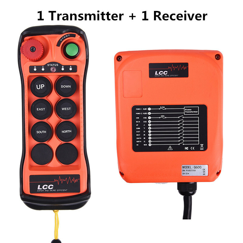 6 Buttons Hoist Wireless Radio Remote Control Crane Lifting Switch Controller