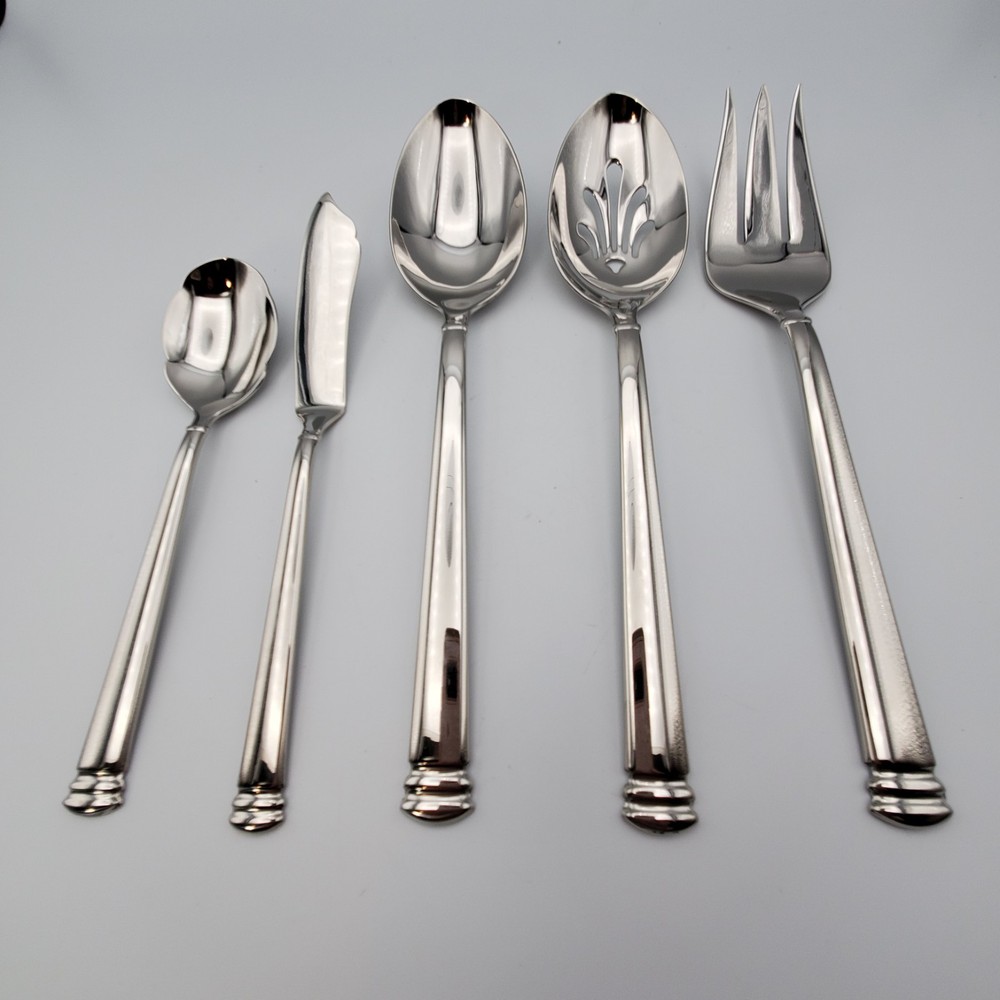 Lenox "Summerton" Stainless Flatware 5 Piece Hostess Set /Pattern code LF SUM