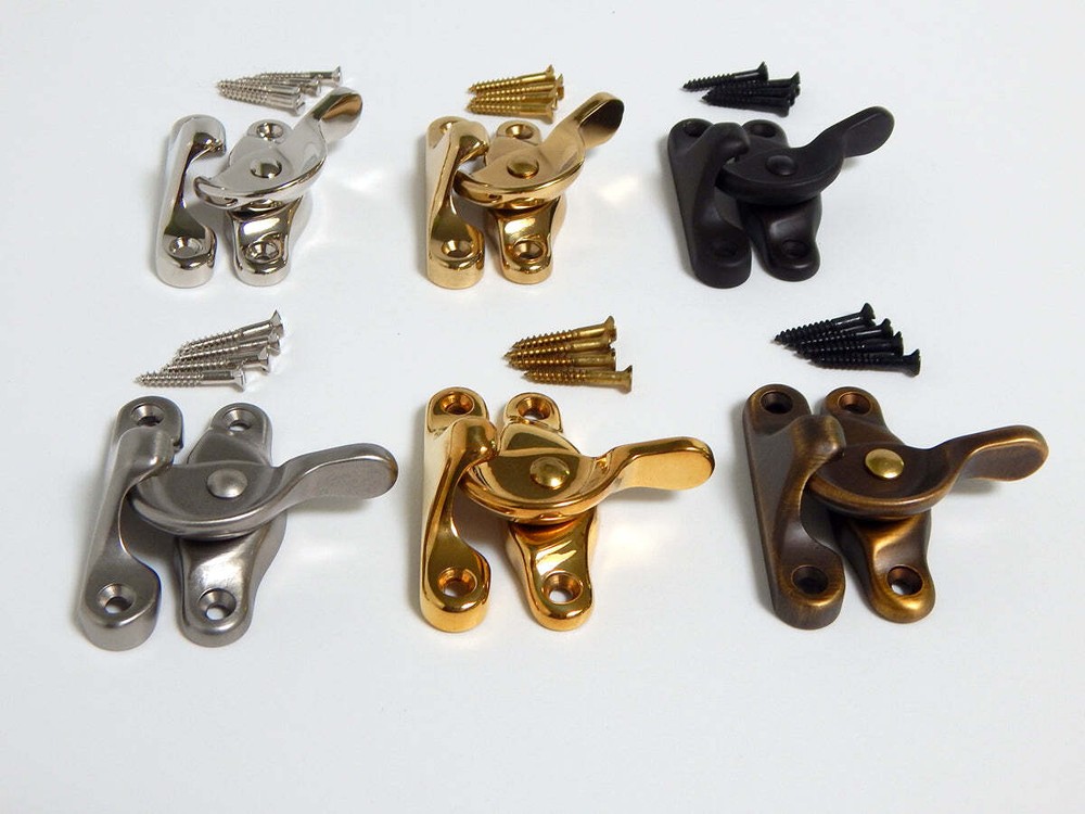 Solid Brass Window Sash Lock / Latch Multiple Finishes Available