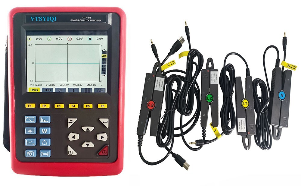 3 Phase Power Quality Meter Recorders with Current 10mA-10A Snapshot Function