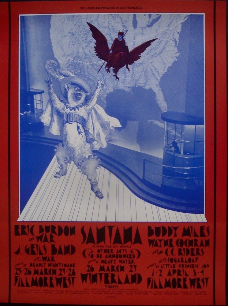 ERIC BURDON BG 275-1 FILLMORE concert poster 1971 DAVID SINGER BILL GRAHAM NM
