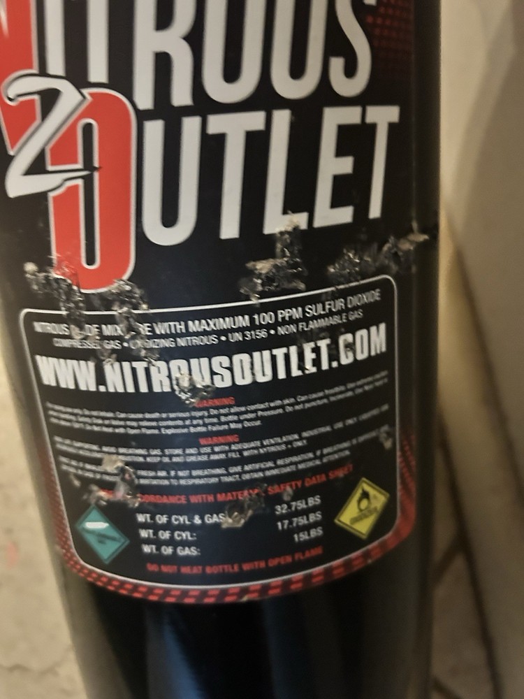 Nitrous Outlet 15lb Nitrous Bottle & High Flow Valve