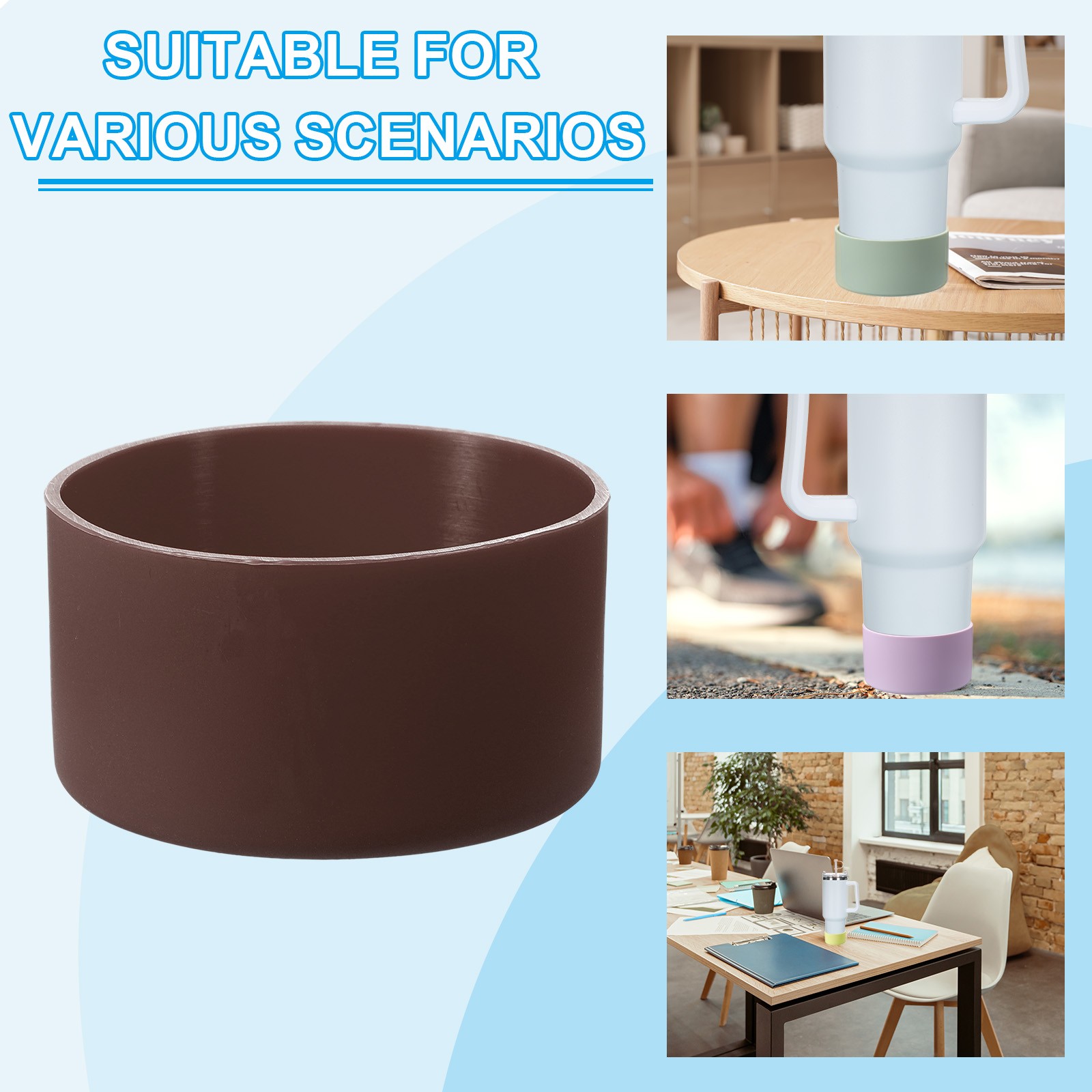 Silicone Boot Bottom Sleeve Protector Brown