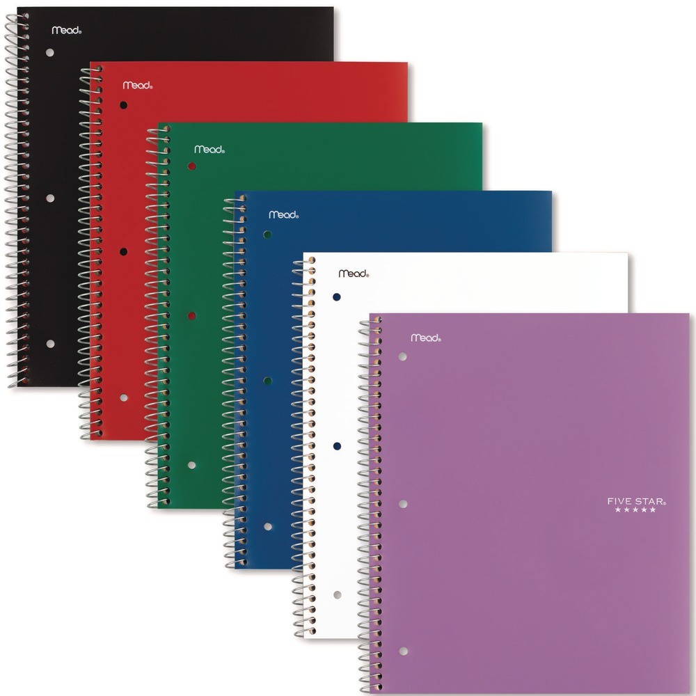 Five Star 06206 Medium/College Rule Wirebound Notebook - Random Cover Color New