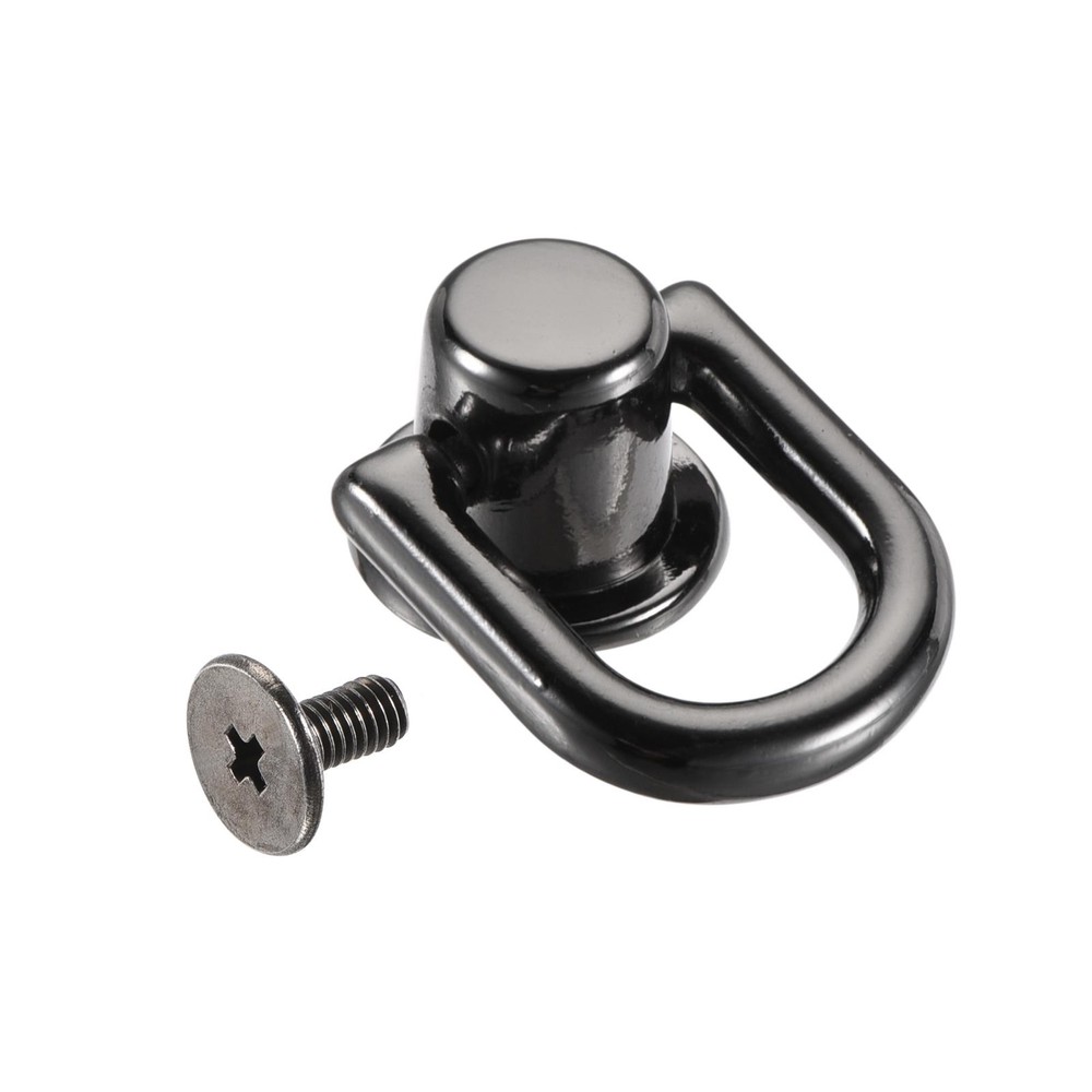 12x10mm Ball Head Button Studs with D Ring Dark Grey 4pcs