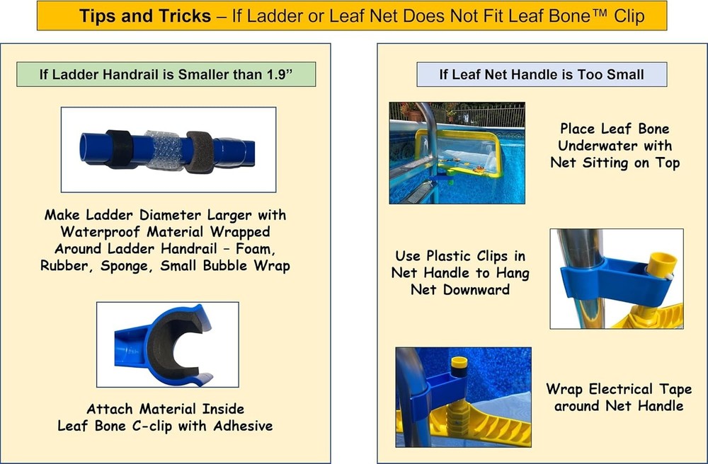 Multi-Purpose Leaf Net Skimmer Clip for 1.9" Ladder – Keep Your Pool Pristine