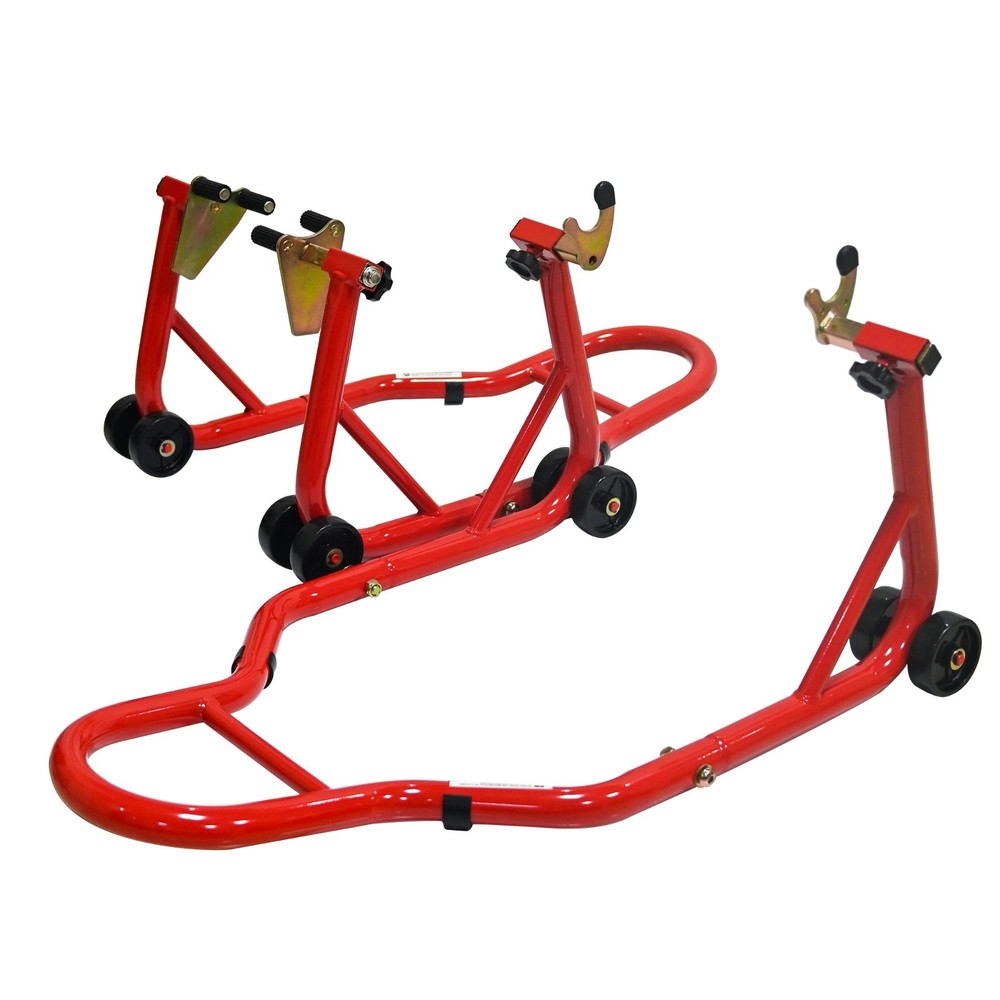 Motorcycle Stand Lift 880 lbs Front & Rear Fork Stand Spoolift Paddock Swingarm
