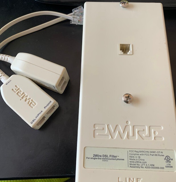 2Wire DSL Filter 2 pack with Wall Mount / Single Line Wall Mounted