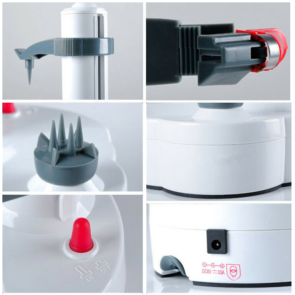 Automatic Electric Potato Peeler Apple Pear Fruit Quick Peeling Tool w/ Adapter